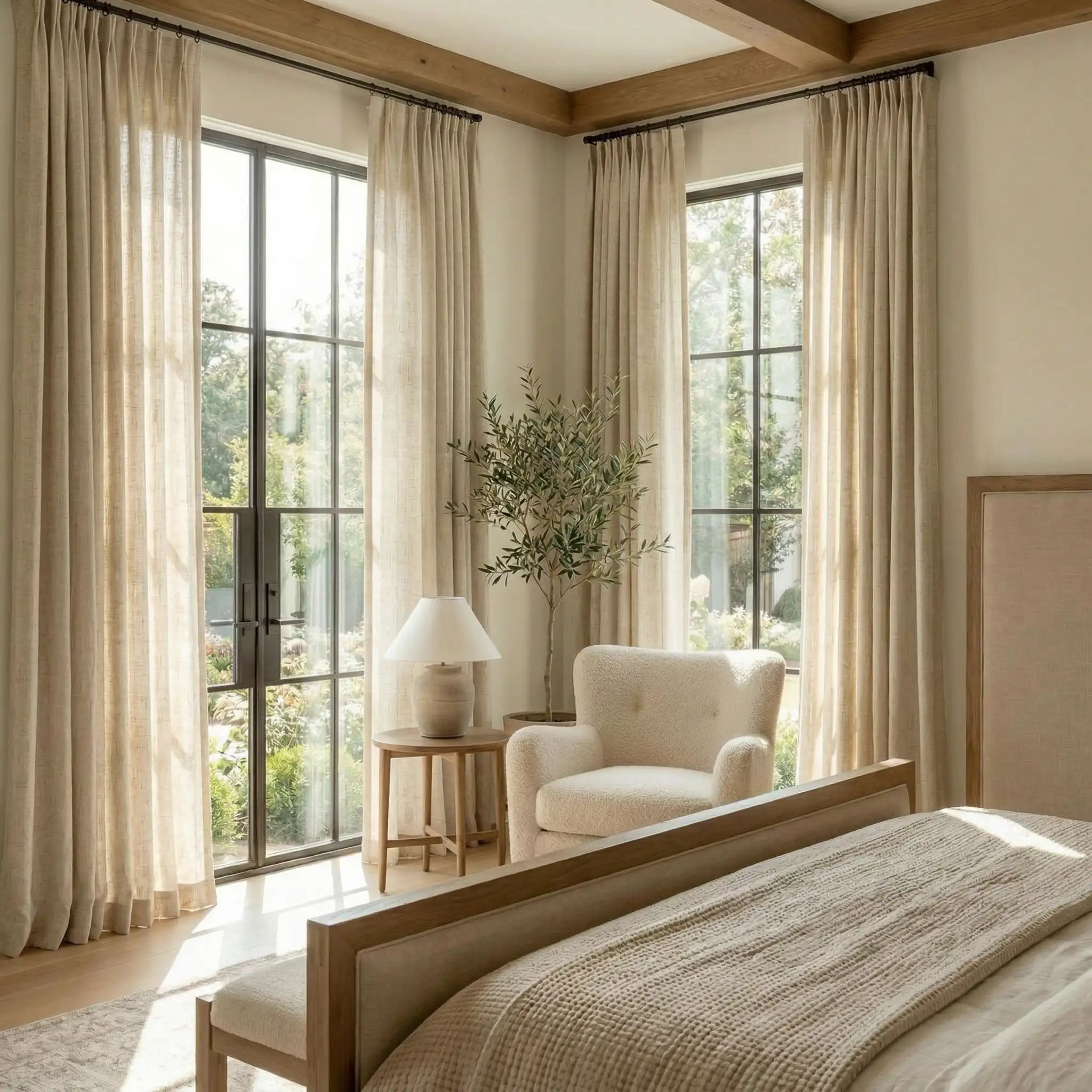 Curtainusa Custom Linen Light-Filtering Drapery