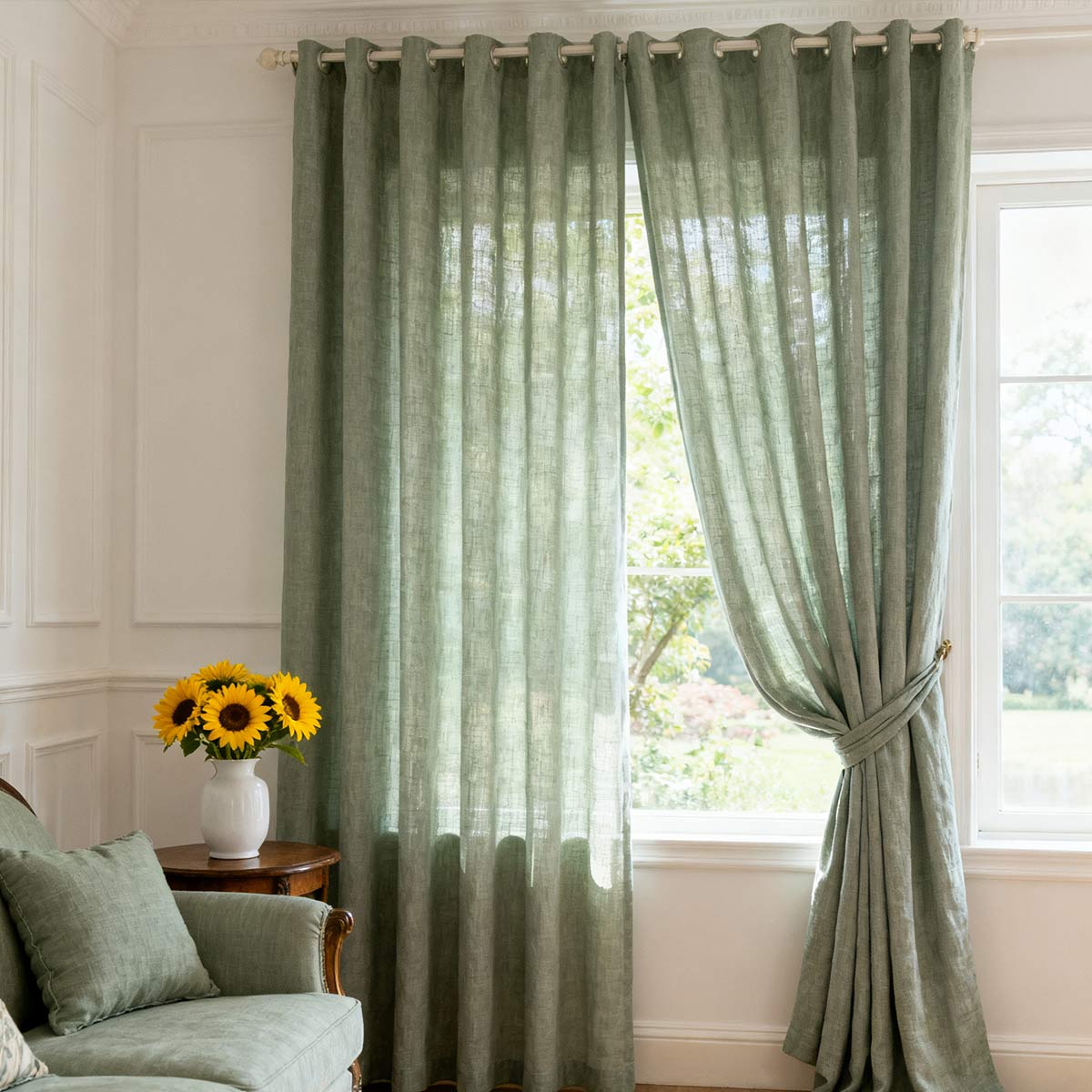 Curtainusa custom linen curtain CU38-6