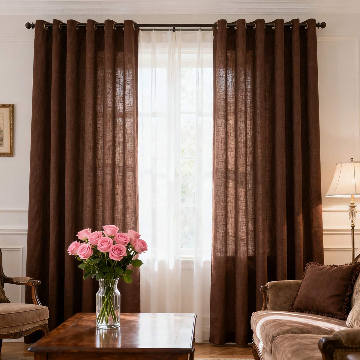 Curtainusa custom linen curtain CU38-6
