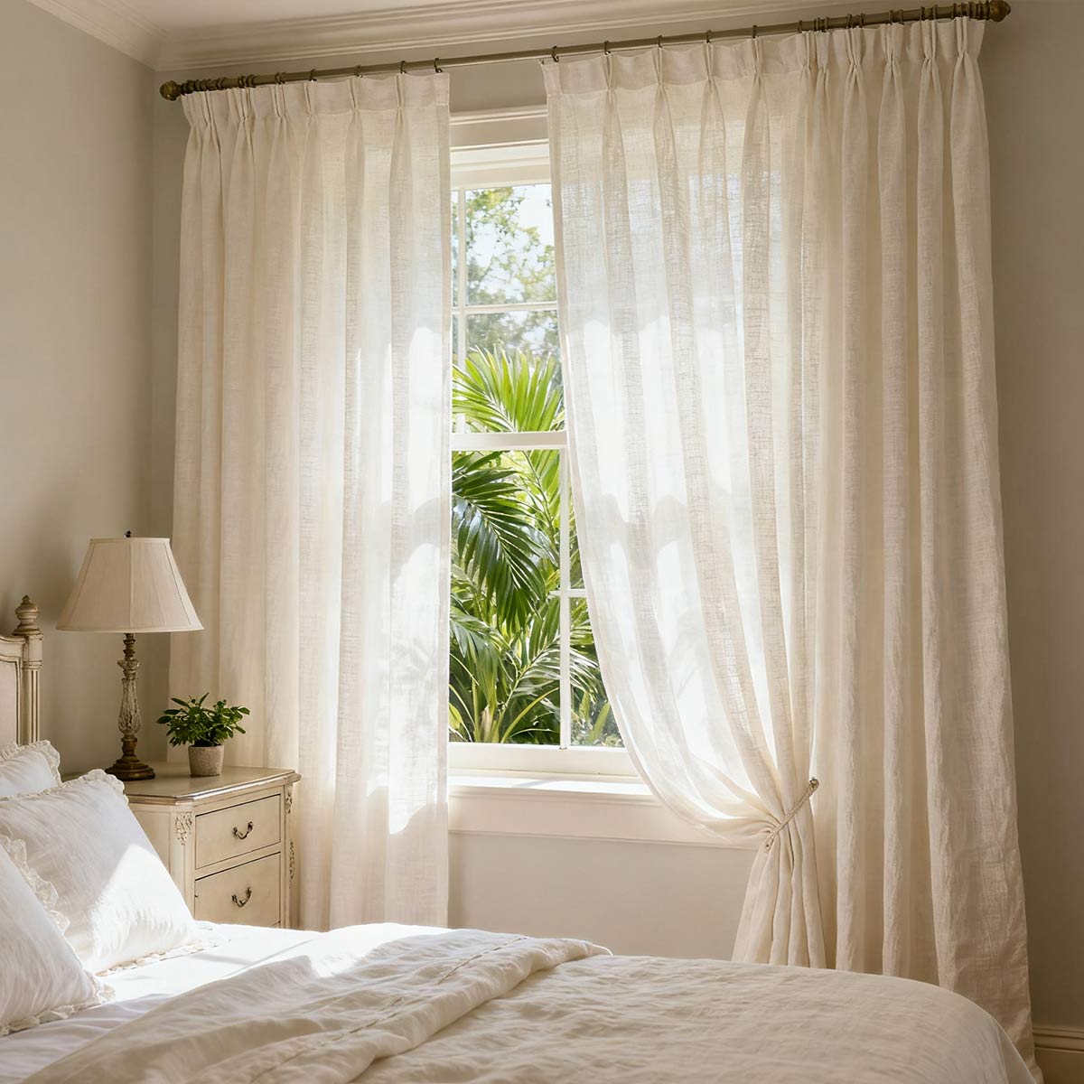 Curtainusa Custom Drapery Linen Light Filtering Calm Living