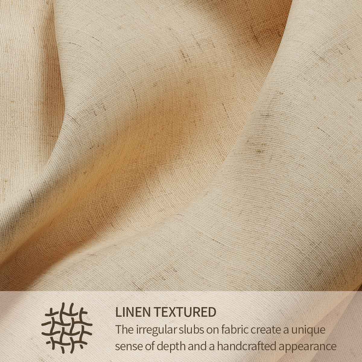 Curtainusa Customized Linen 100% Full Blackout Curtains Shades