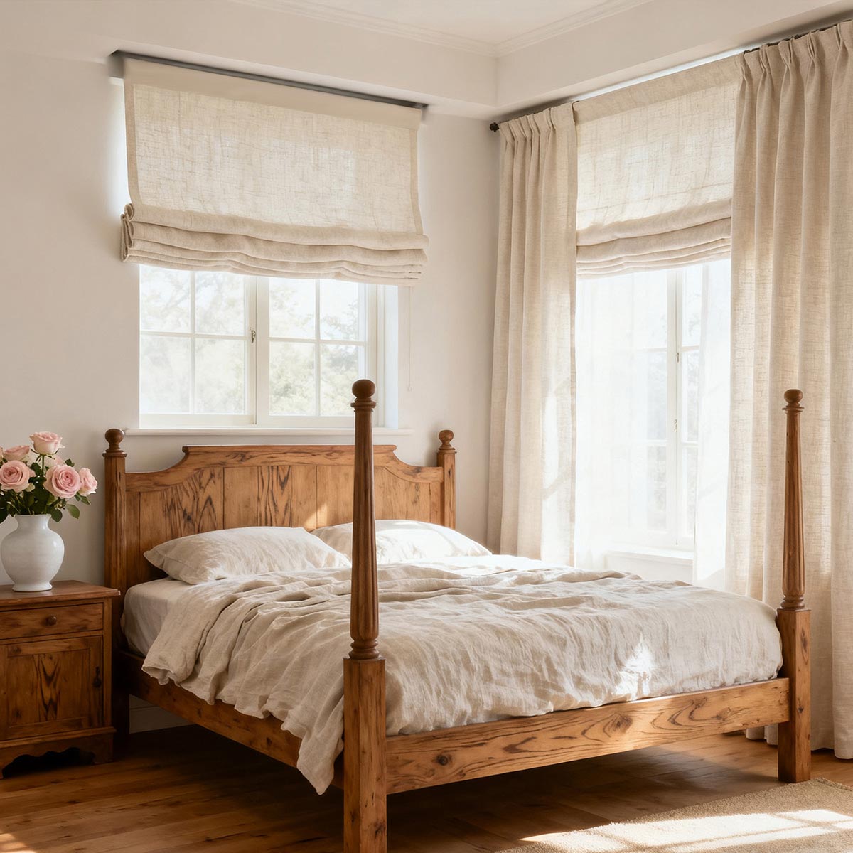 Curtainusa Customized Linen 100% Full Blackout Curtains Shades