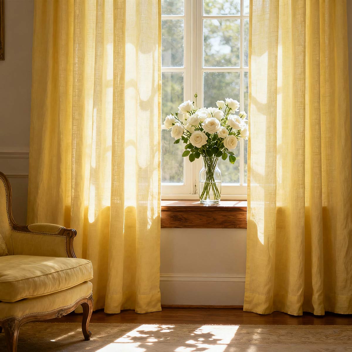 Curtainusa Custom Linen Light-Filtering Drapery