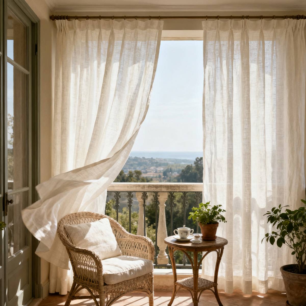 Curtainusa Custom Linen Light-Filtering Drapery Crafted for Elegance and Calm