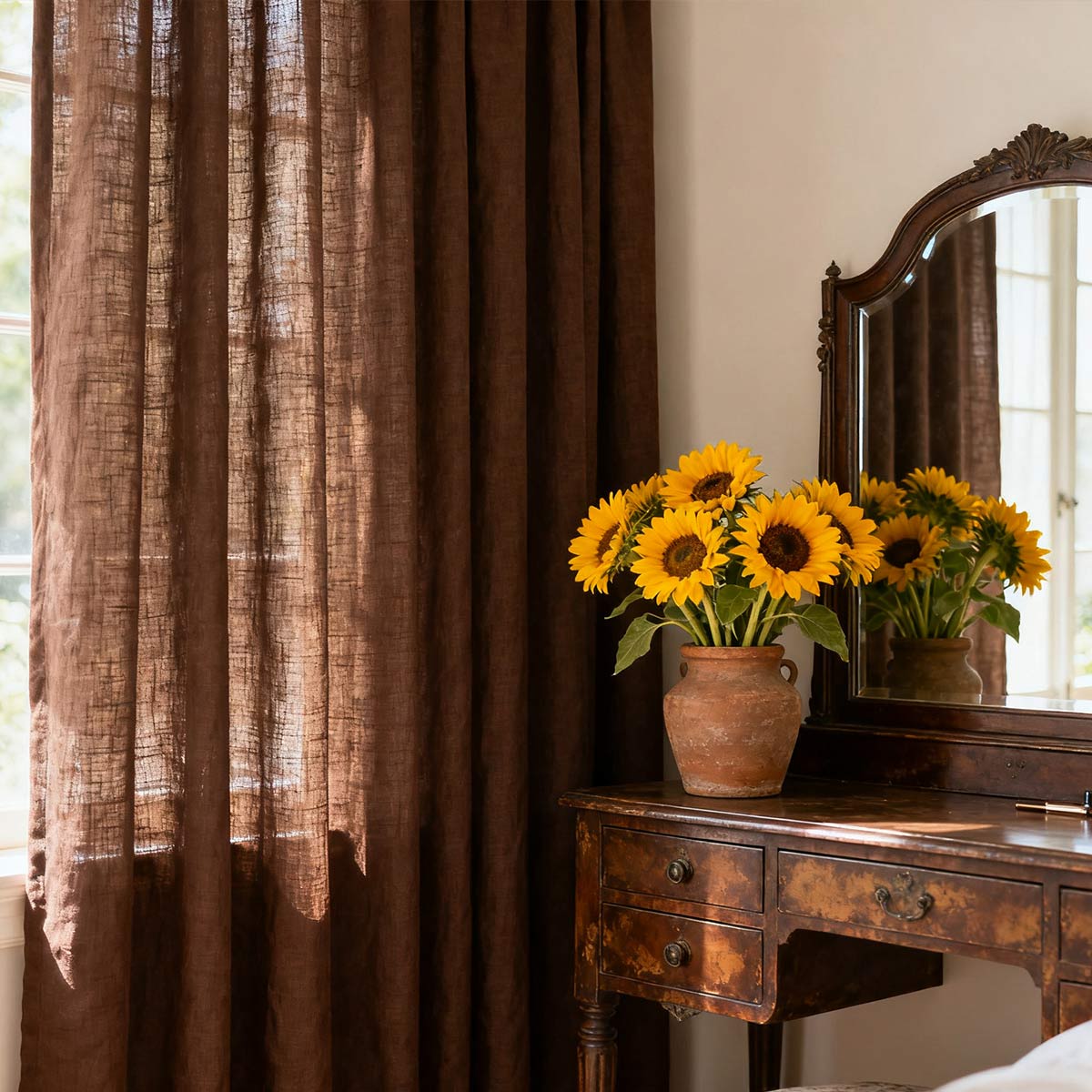Curtainusa custom linen curtain CU38-6