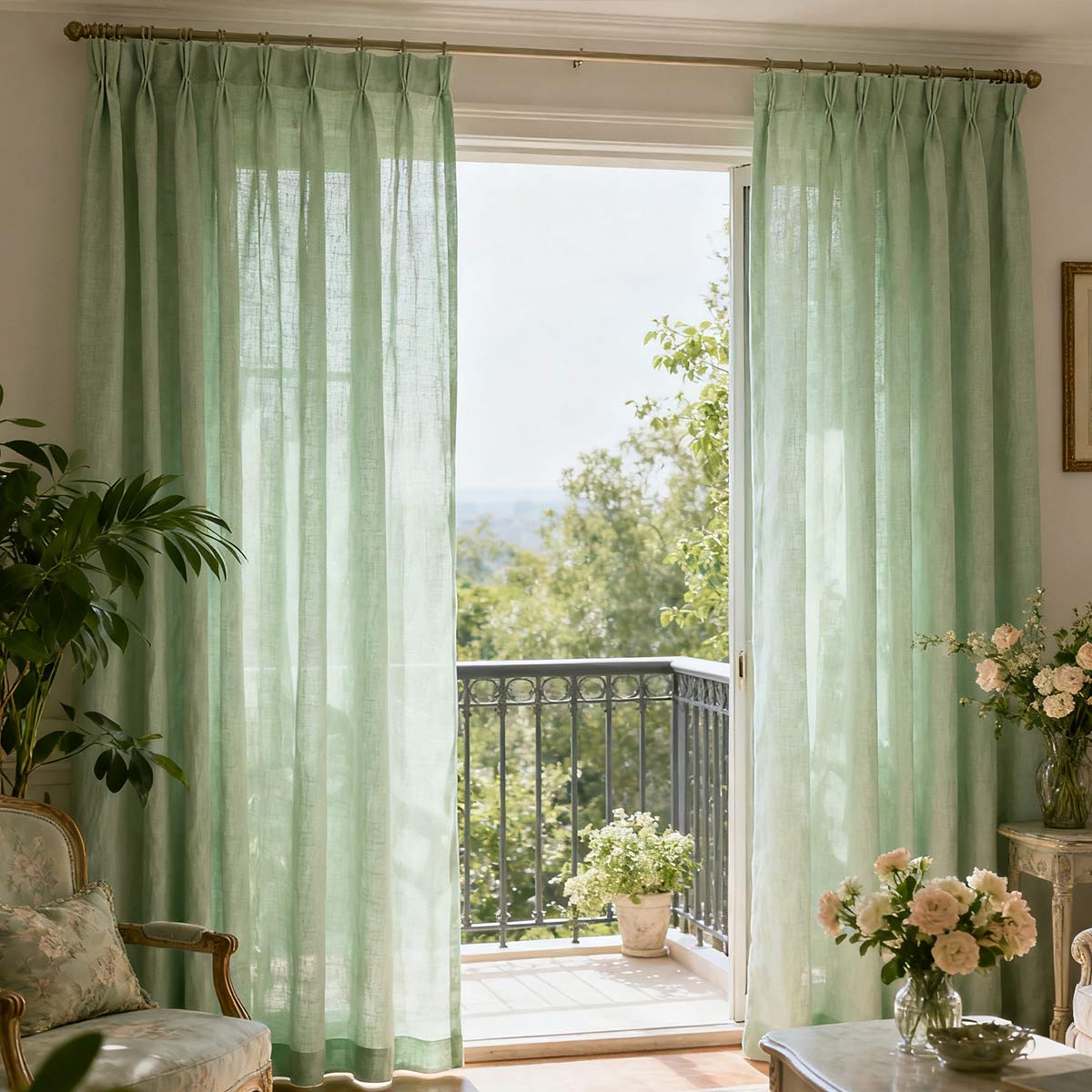 Curtainusa custom linen curtain CU38-6