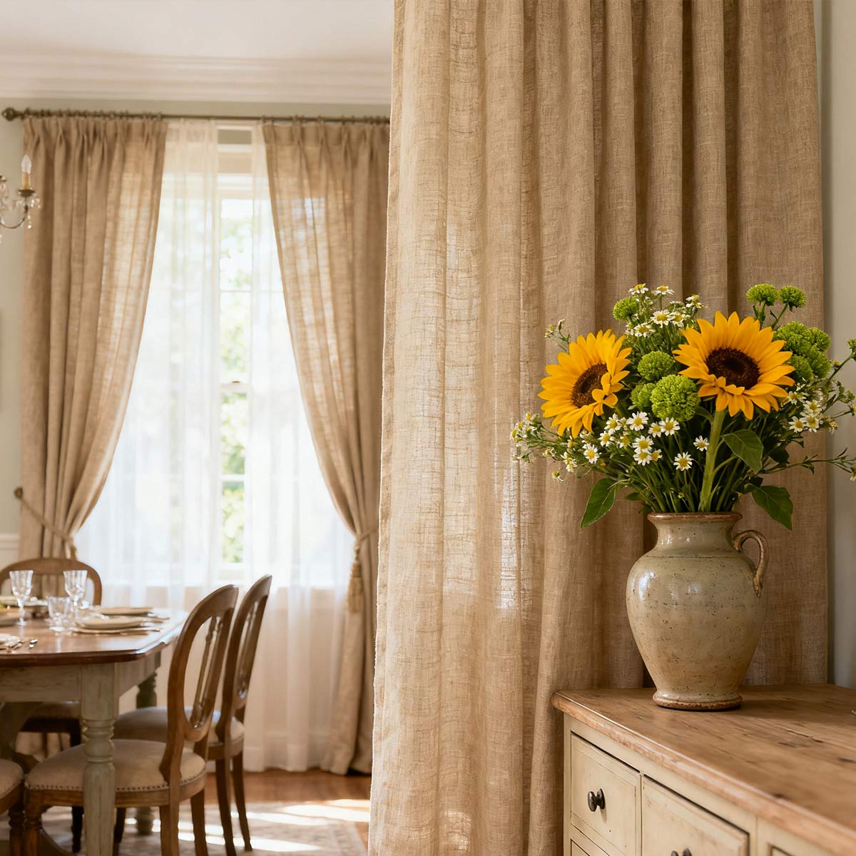 Curtainusa custom linen curtain CU38-6