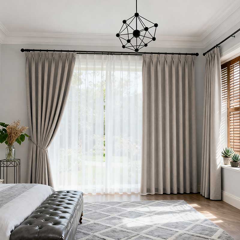 Curtainusa Custom Linen Blackout Drapery Elegant Light Control