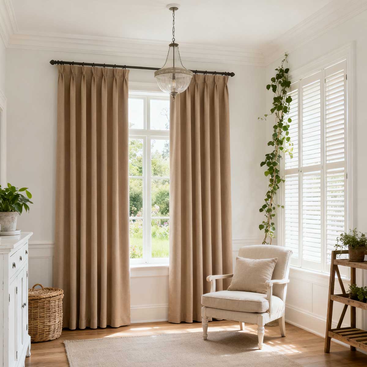 Curtainusa Custom Linen Blackout Drapery Elegant Light Control
