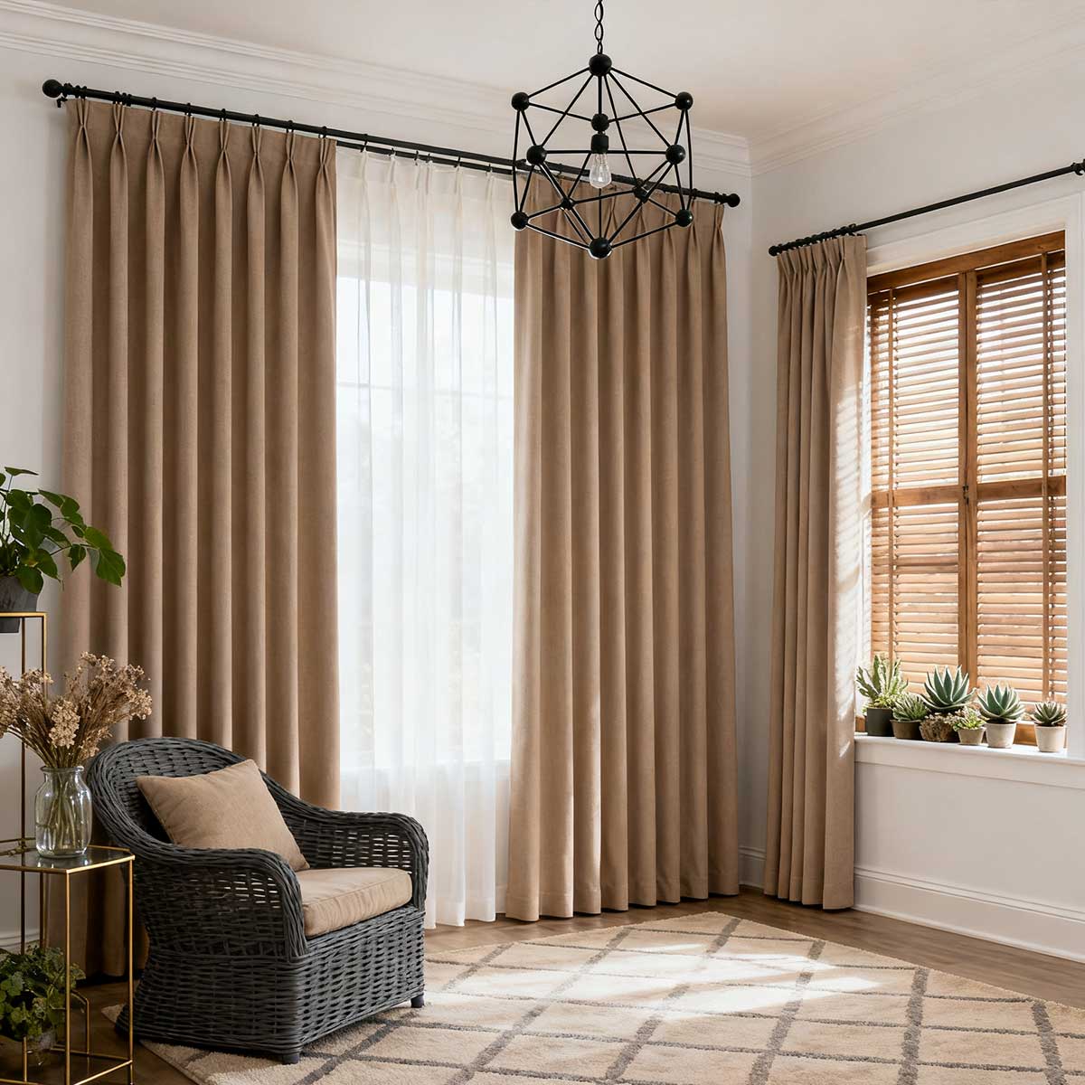 Curtainusa Custom Linen Blackout Drapery Natural Texture