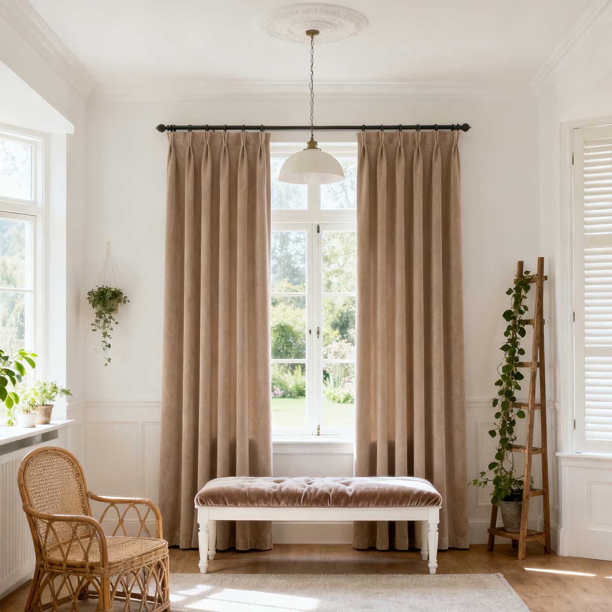 Curtainusa Custom Linen Blackout Drapery Natural Texture