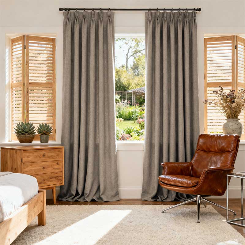 Curtainusa Custom Linen Blackout Drapery Privacy Balance