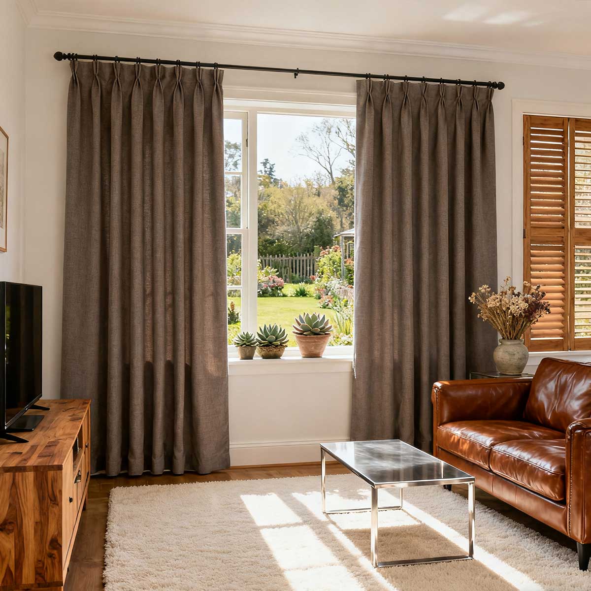 Curtainusa Custom Linen Blackout Drapery Privacy Balance