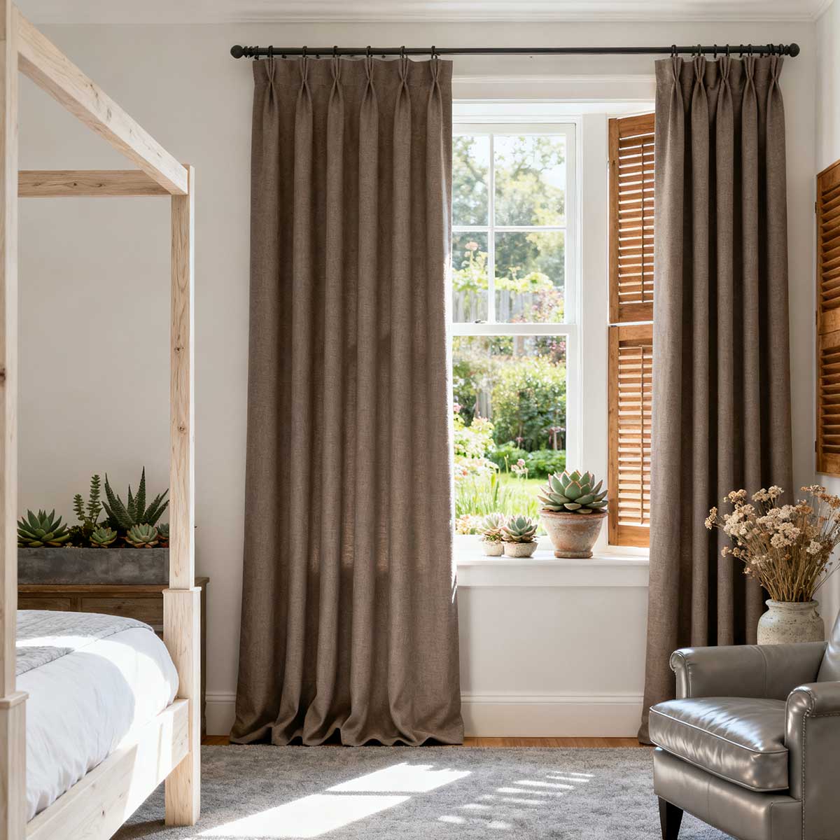 Curtainusa Custom Linen Blackout Drapery Privacy Balance