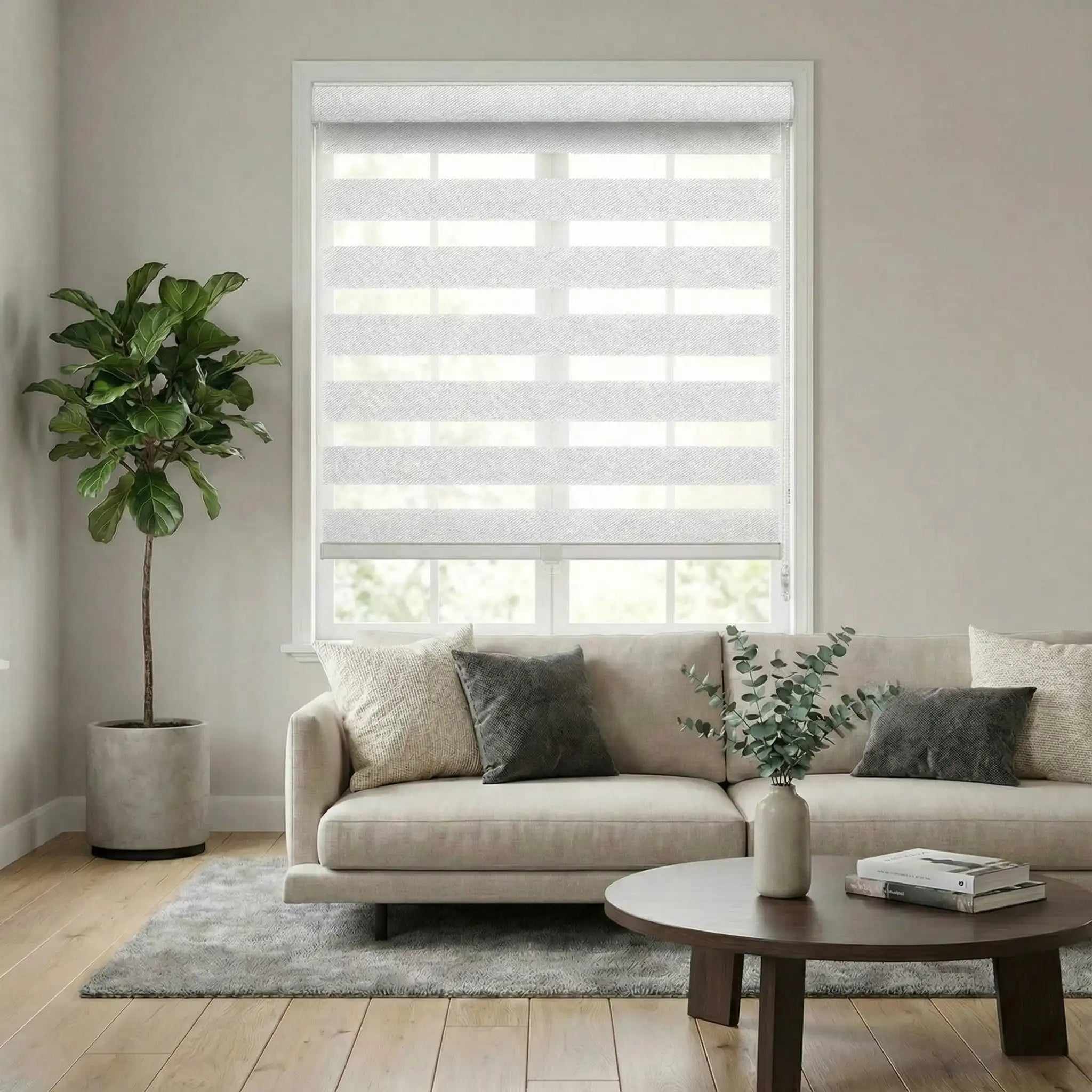 Custom Zebra Shades Made to Measure – Dual Layer Window Blinds with Light Control