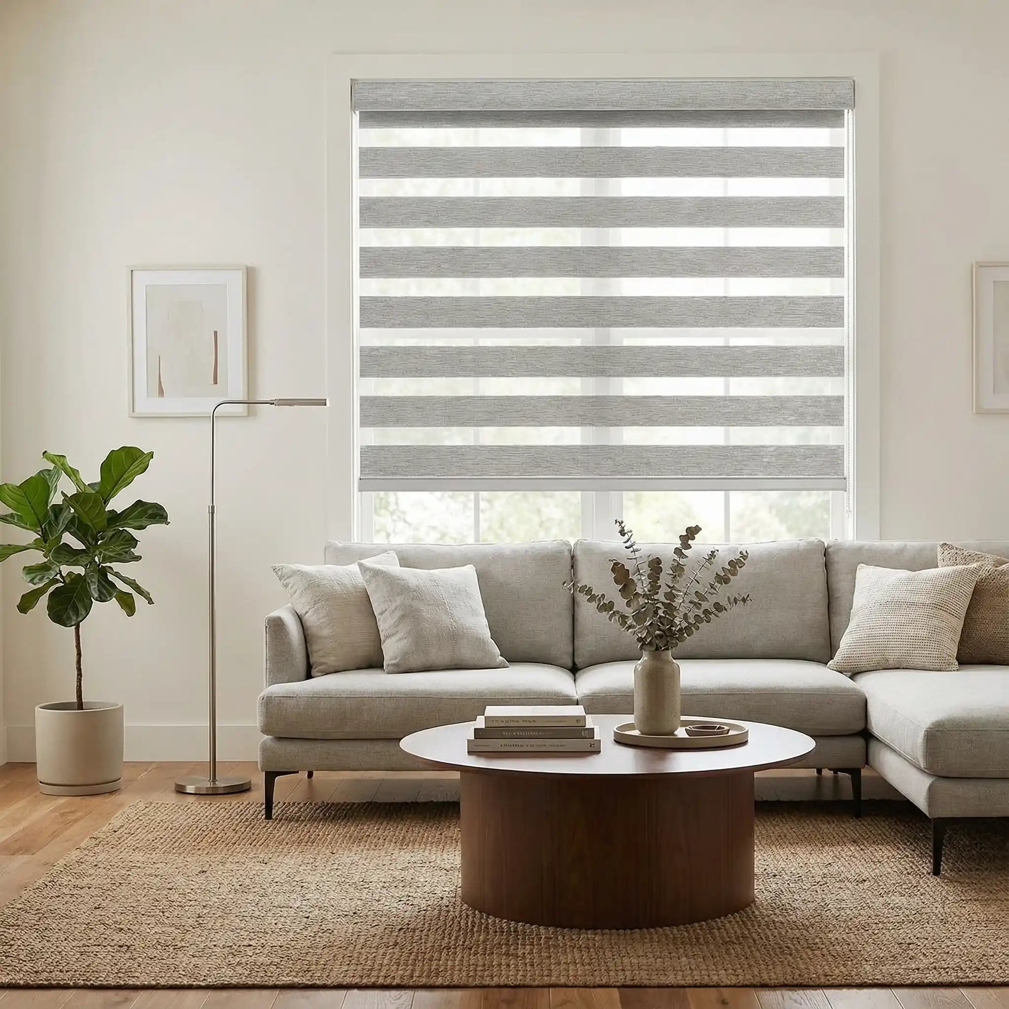 Custom Zebra Shades Made to Measure – Dual Layer Window Blinds with Light Control