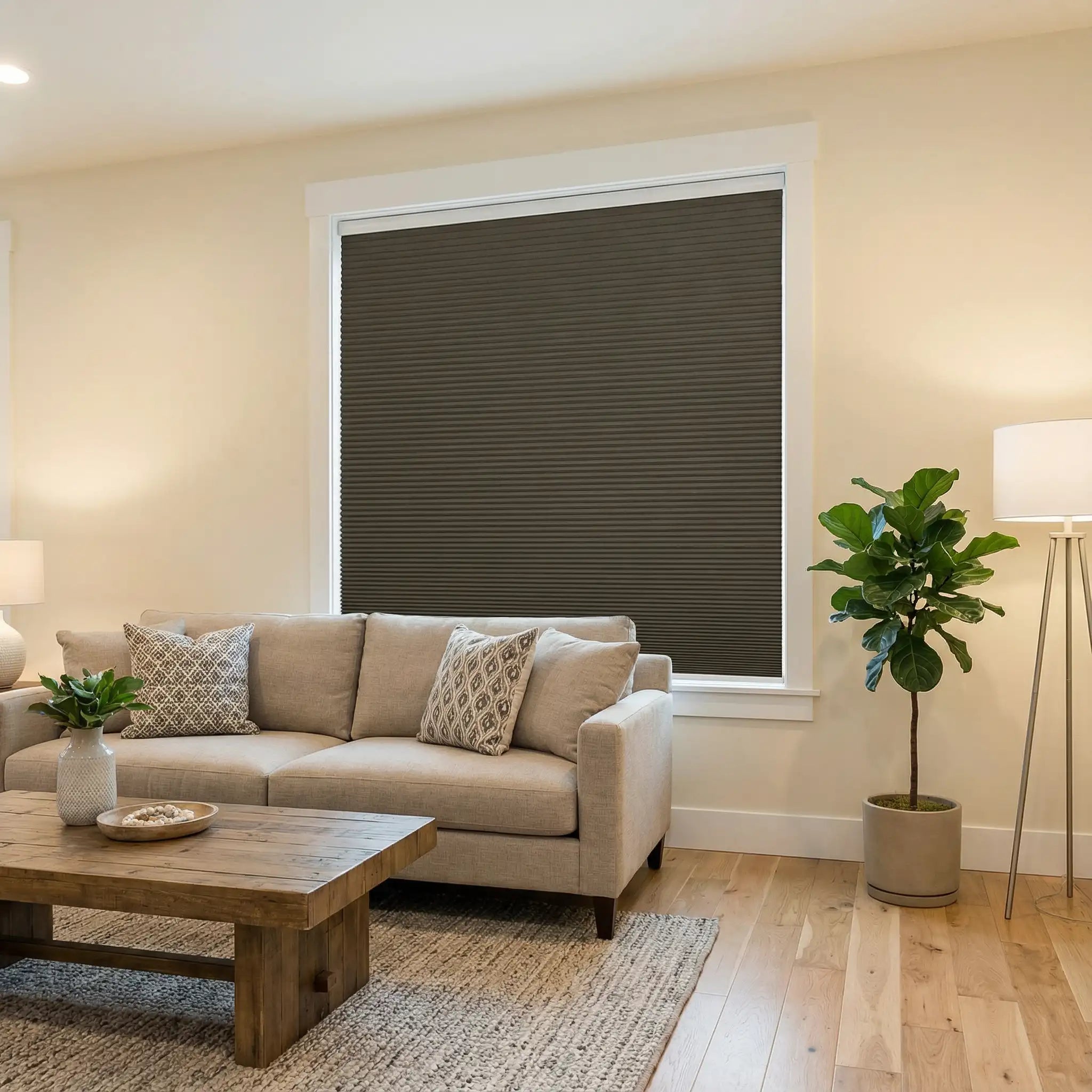 Curtainusa custom 100%Blackout Honeycomb Shades for Windows