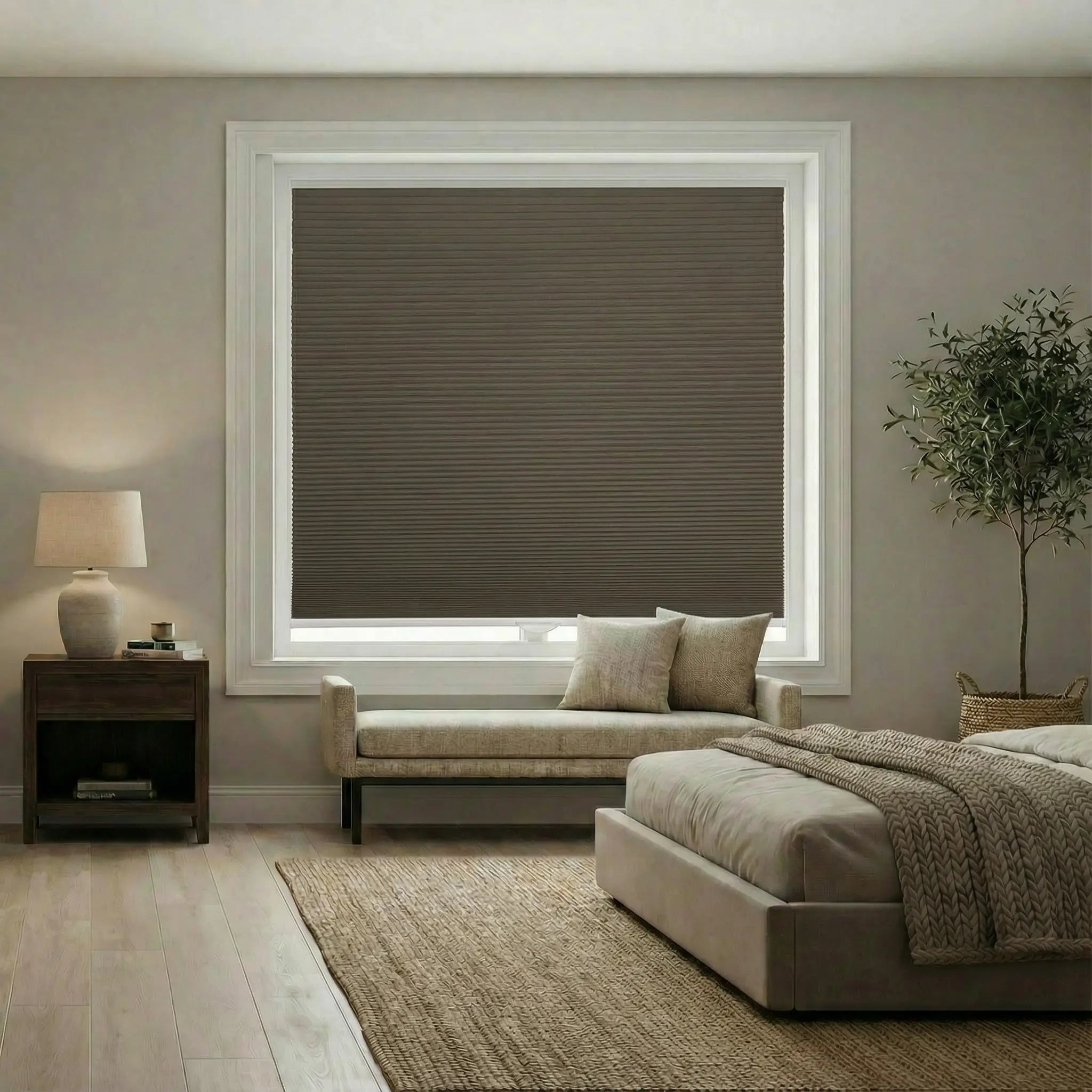 Curtainusa custom 100%Blackout Honeycomb Shades for Windows