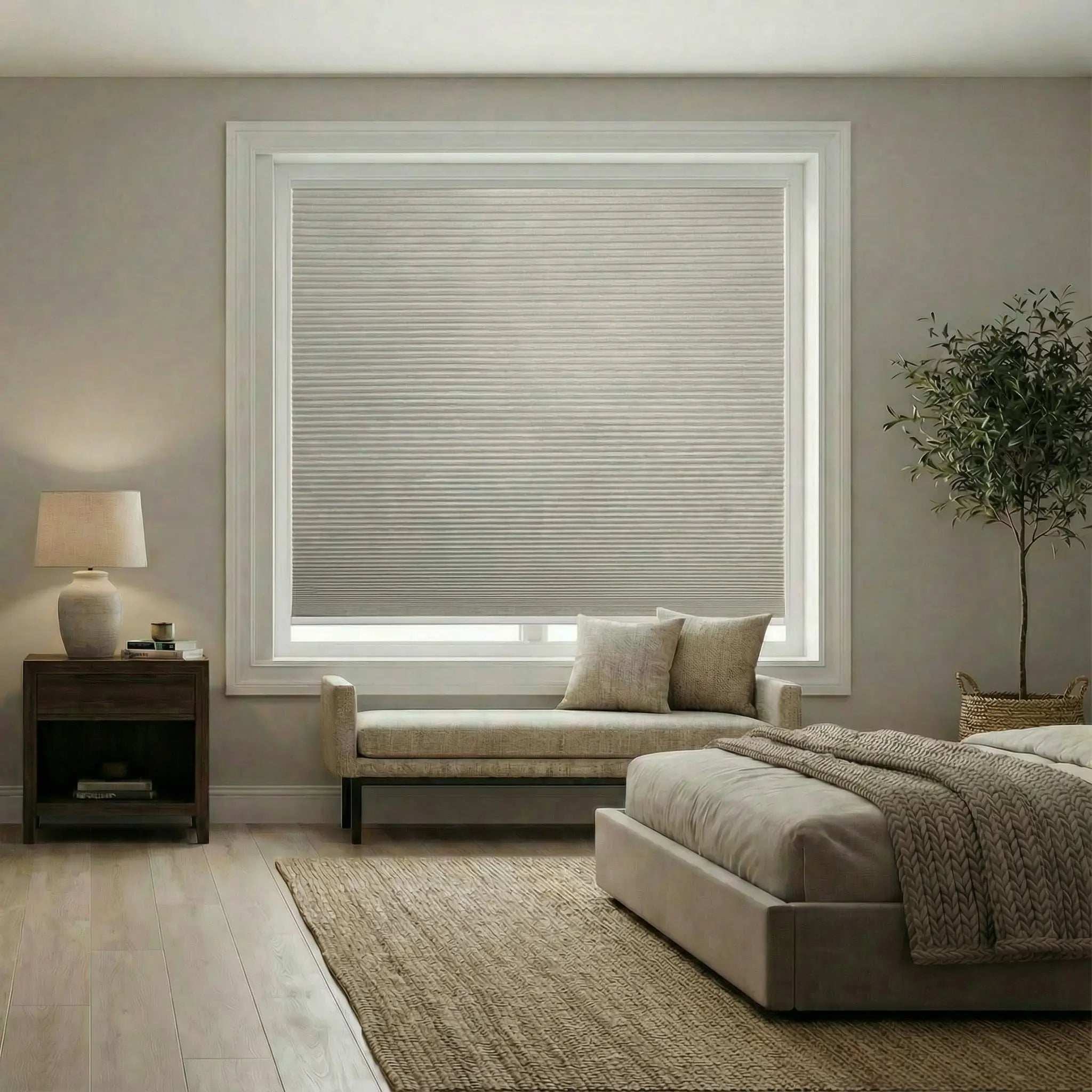 Curtainusa custom 100%Blackout Honeycomb Shades for Windows