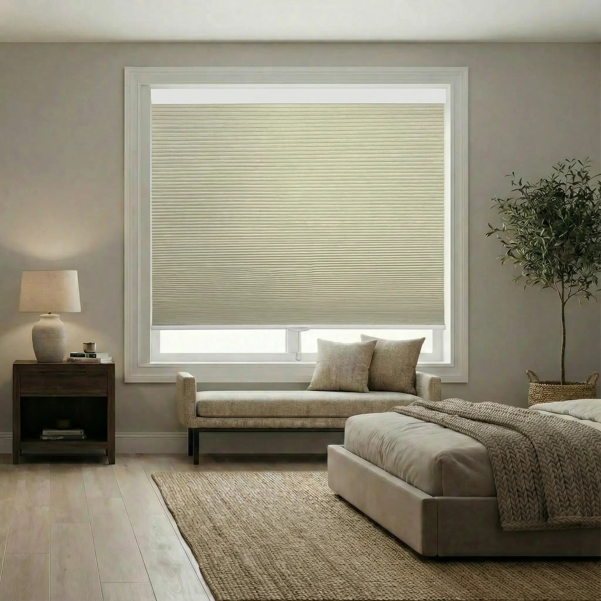 Curtainusa custom 100%Blackout Honeycomb Shades for Windows