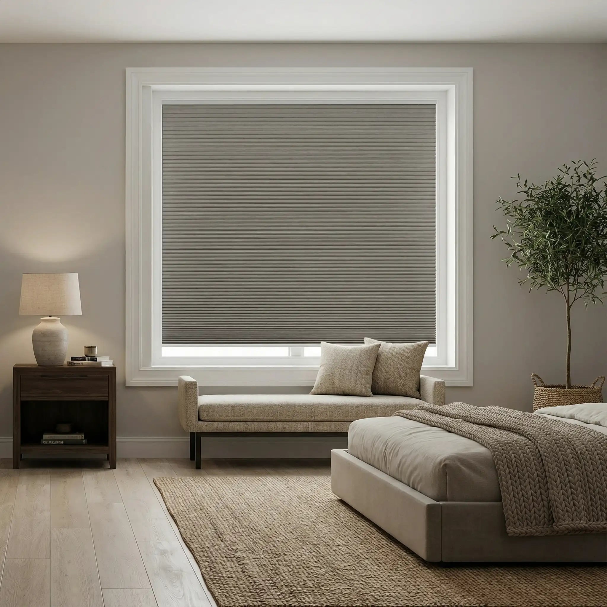 Curtainusa custom 100%Blackout Honeycomb Shades for Windows