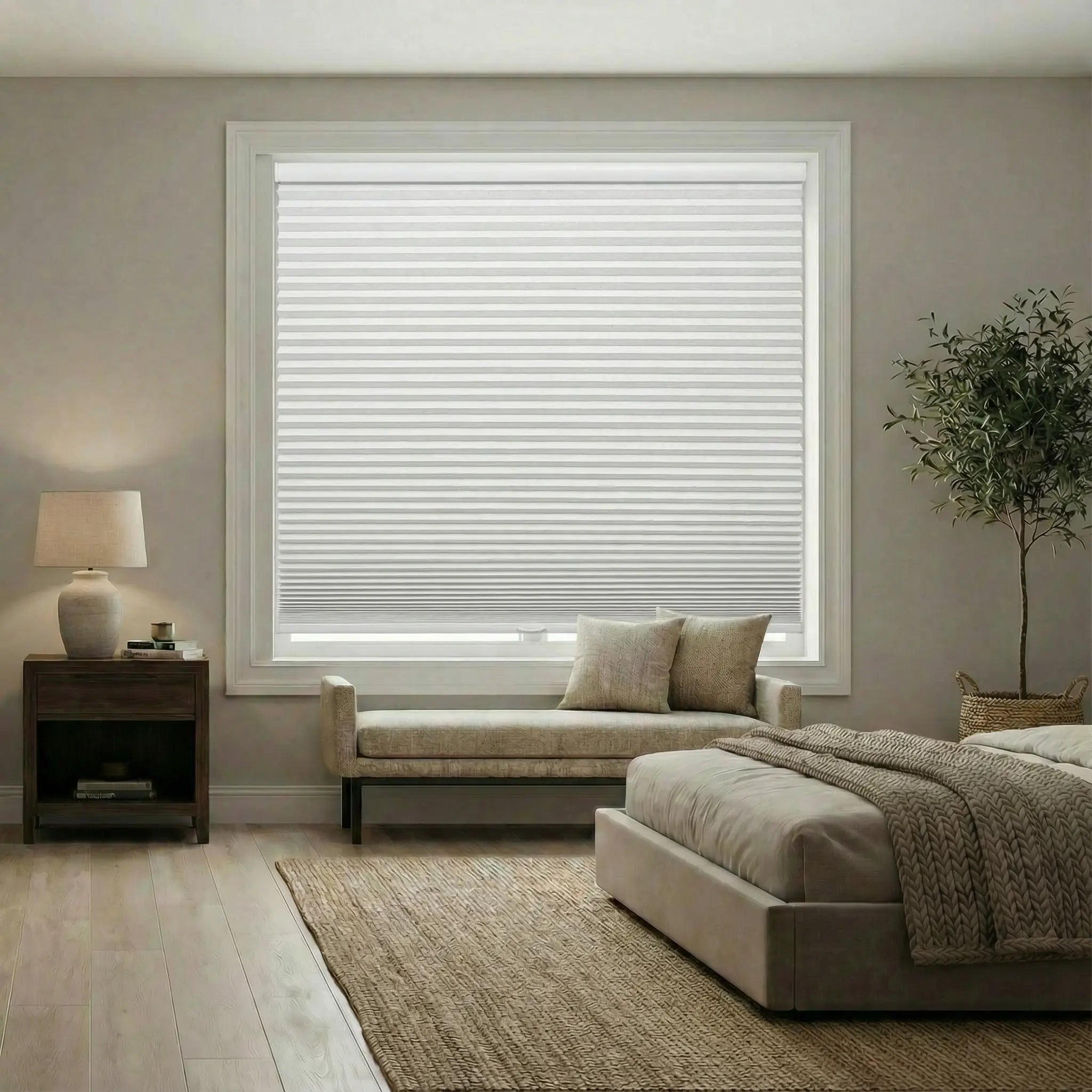 Curtainusa custom 100%Blackout Honeycomb Shades for Windows