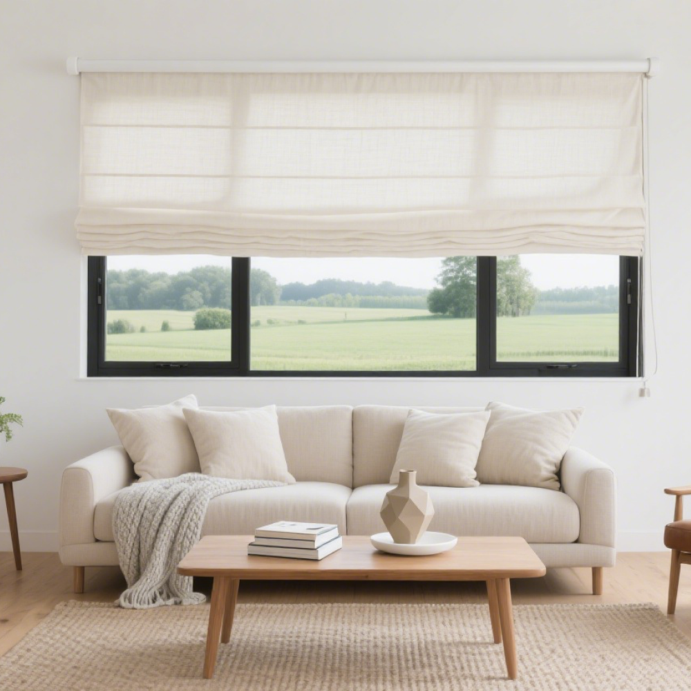 Loomy Linen Blackout CordlessRoman Shade