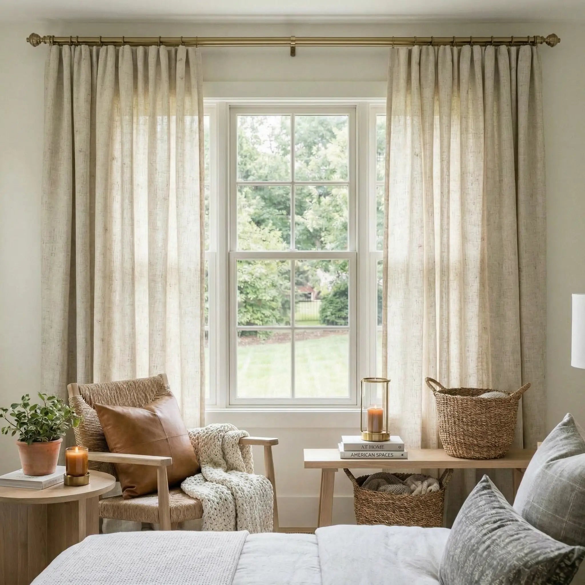 Custom Linen Blackout Curtains