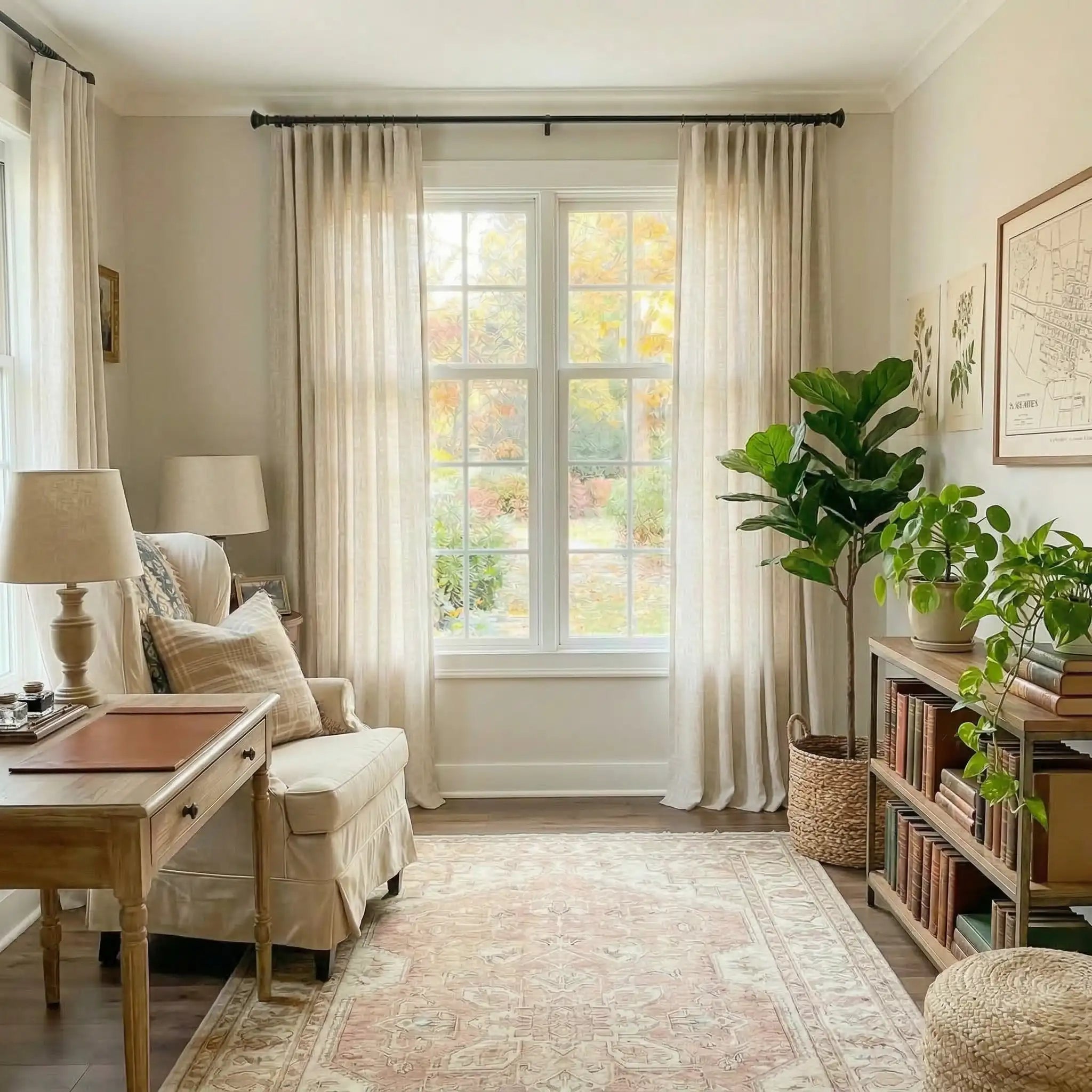 Custom Linen Light-Filtering Drapery Soft Light