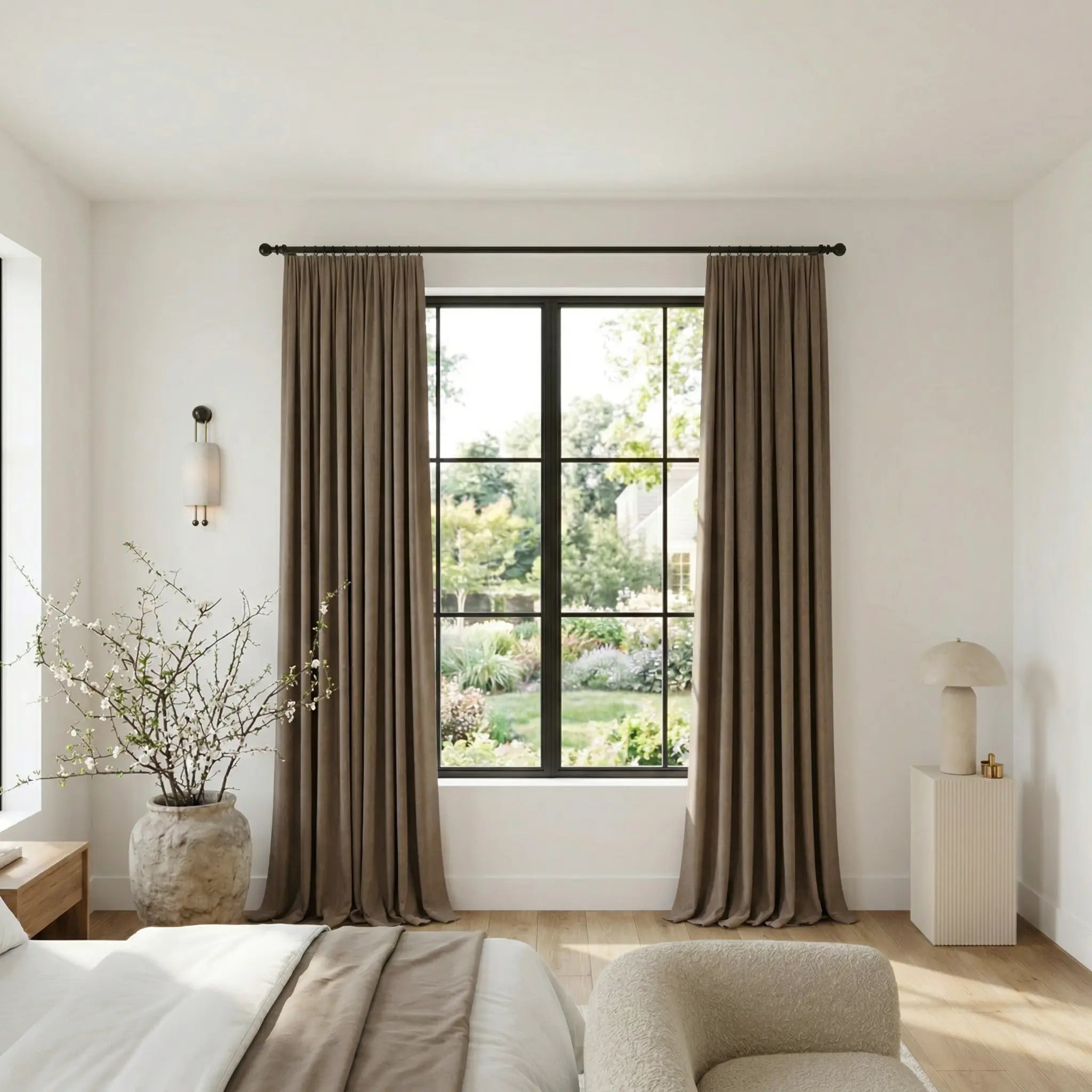 Custom Linen Blackout Drapery  Privacy