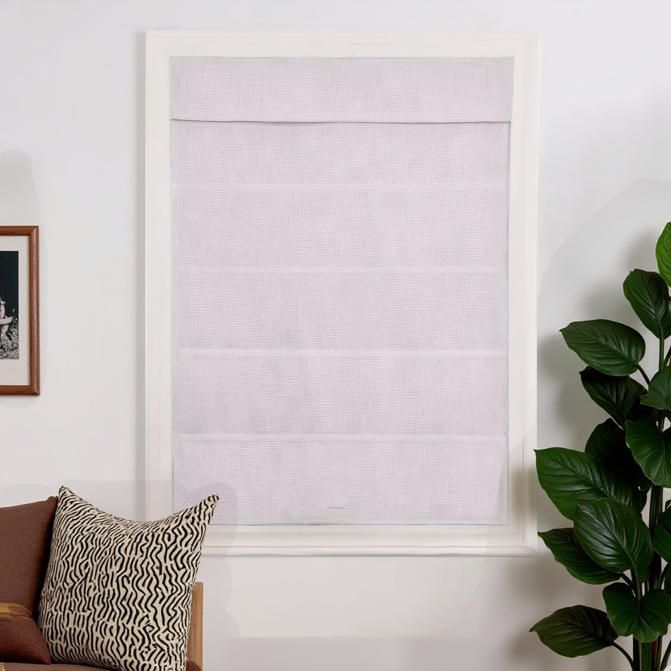 Custom 100% Linen Roman Semi-Shade Cordless
