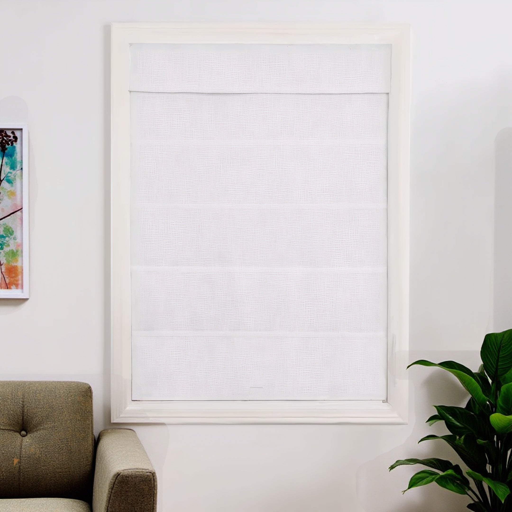 Custom 100% Linen Roman Semi-Shade Cordless