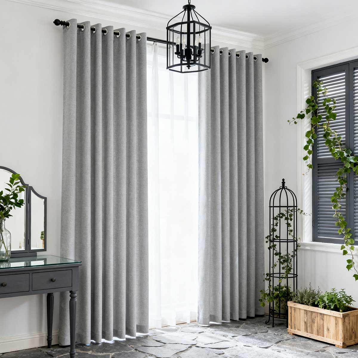 Curtainusa Custom Linen Blackout Drapery Elegant Light Control