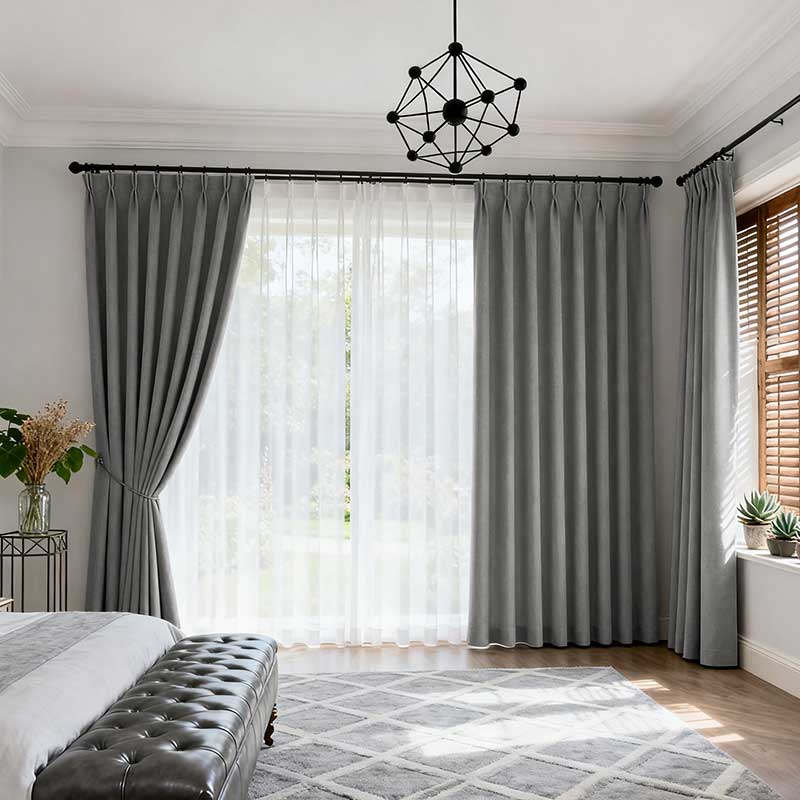 Curtainusa Custom Linen Blackout Drapery Elegant Light Control