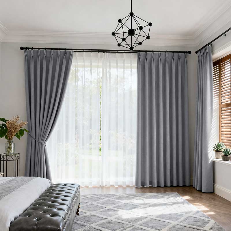 Curtainusa Custom Linen Blackout Drapery Elegant Light Control