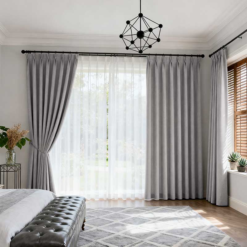 Curtainusa Custom Linen Blackout Drapery Elegant Light Control