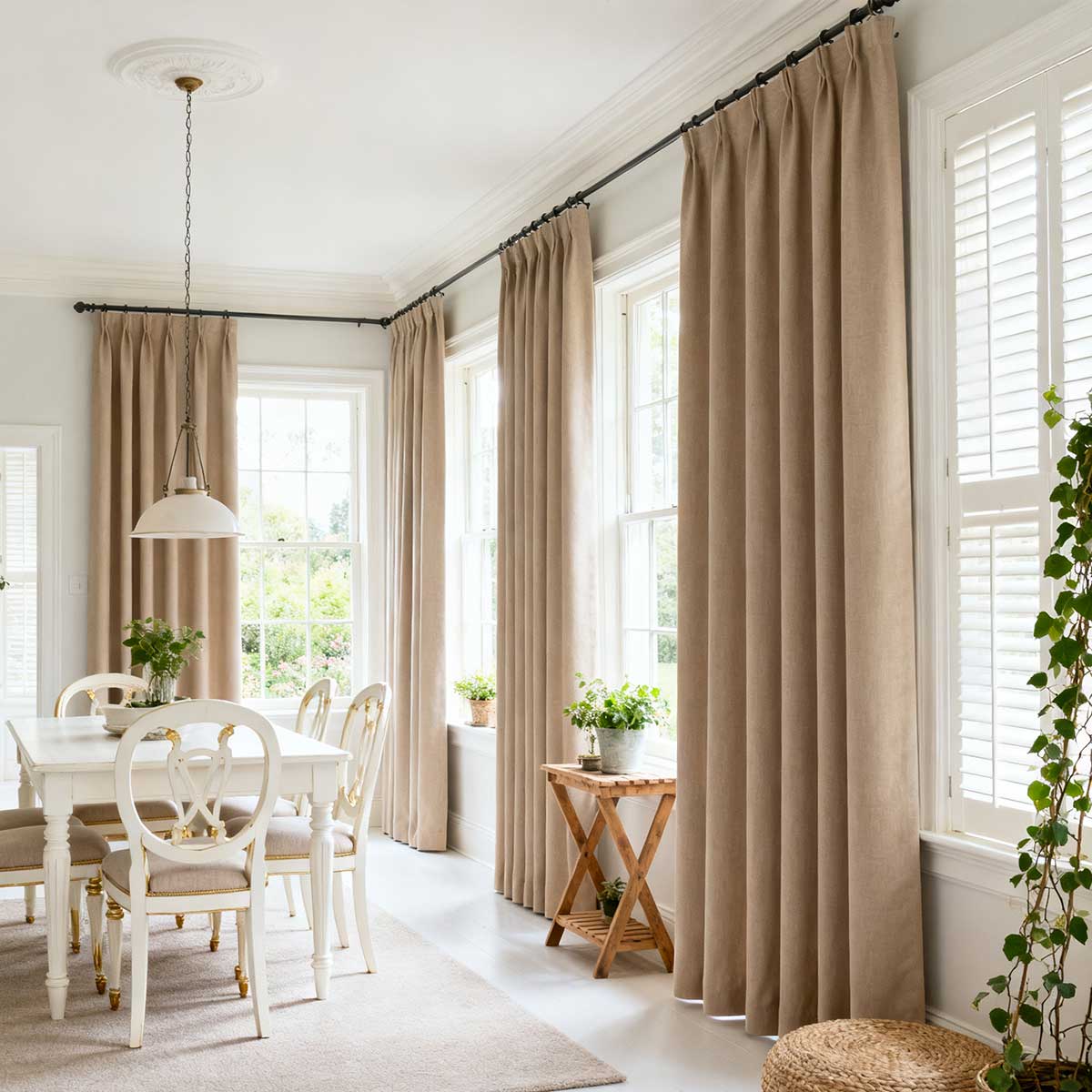 Curtainusa Custom Linen Blackout Drapery Elegant Light Control