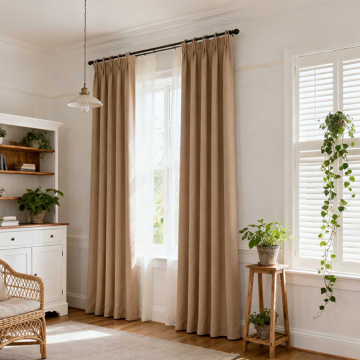Curtainusa Custom Linen Blackout Drapery Elegant Light Control