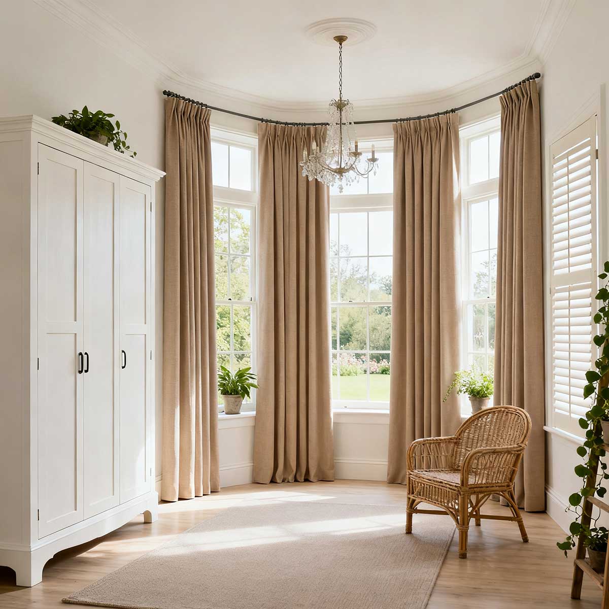 Curtainusa Custom Linen Blackout Drapery Natural Texture