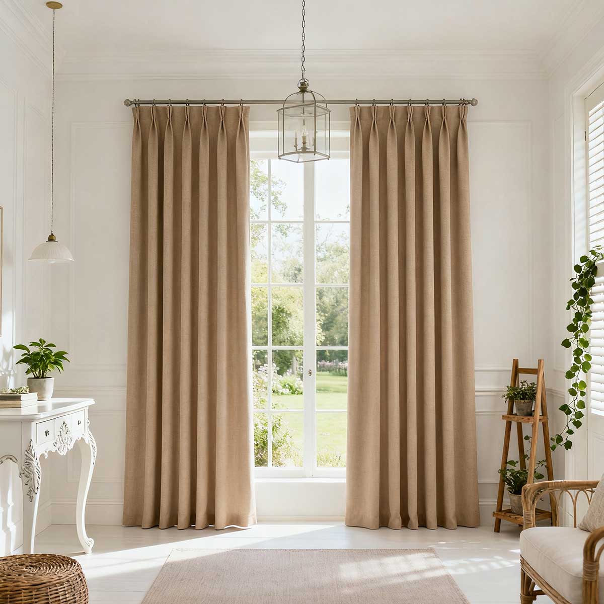 Curtainusa Custom Linen Blackout Drapery Natural Texture
