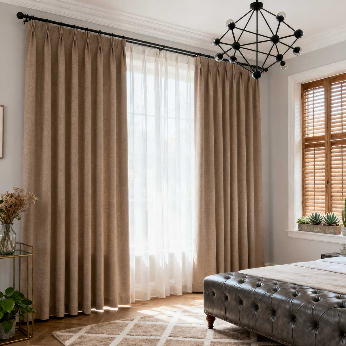 Curtainusa Custom Linen Blackout Drapery Natural Texture