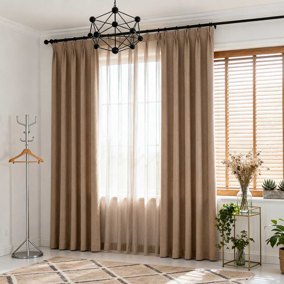Curtainusa Custom Linen Blackout Drapery Natural Texture