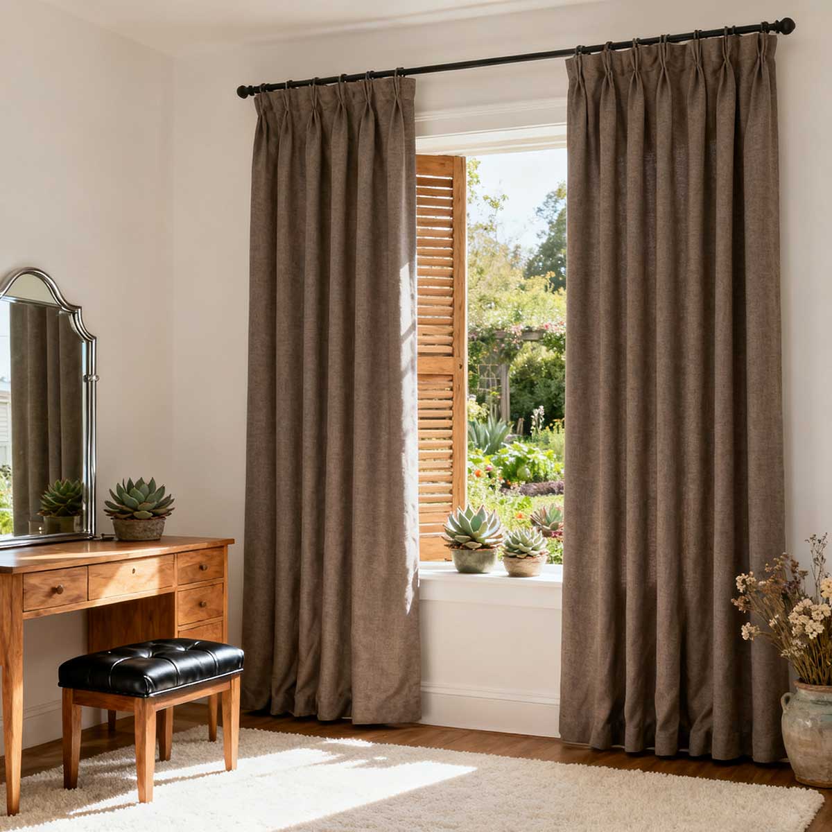 Curtainusa Custom Linen Blackout Drapery Privacy Balance