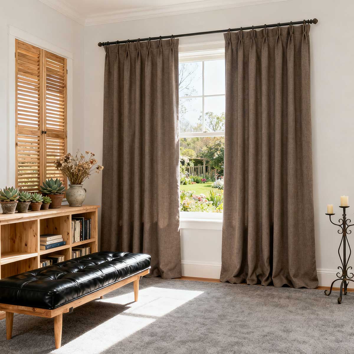 Curtainusa Custom Linen Blackout Drapery Privacy Balance