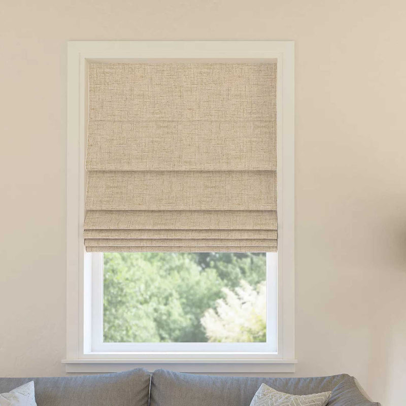 Curtainusa Custom Linen Curtains 100% Full Blackout Roman