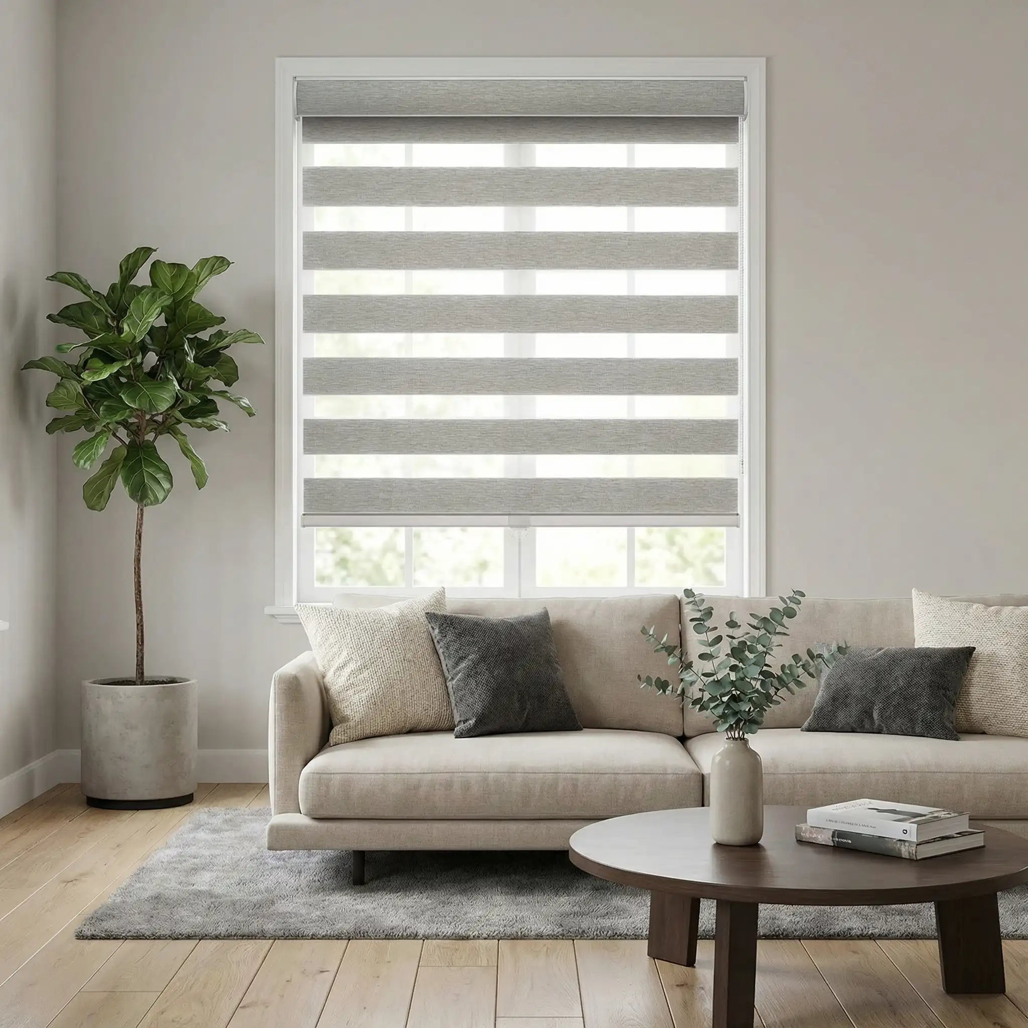 Custom Zebra Shades Made to Measure – Dual Layer Window Blinds with Light Control