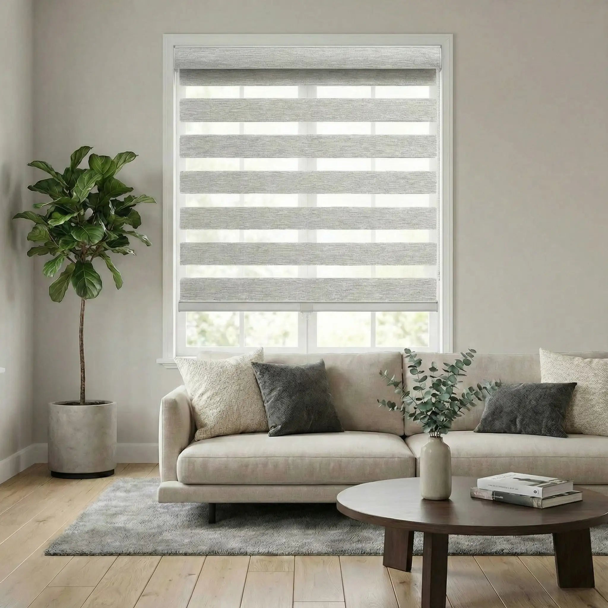 Custom Zebra Shades Made to Measure – Dual Layer Window Blinds with Light Control