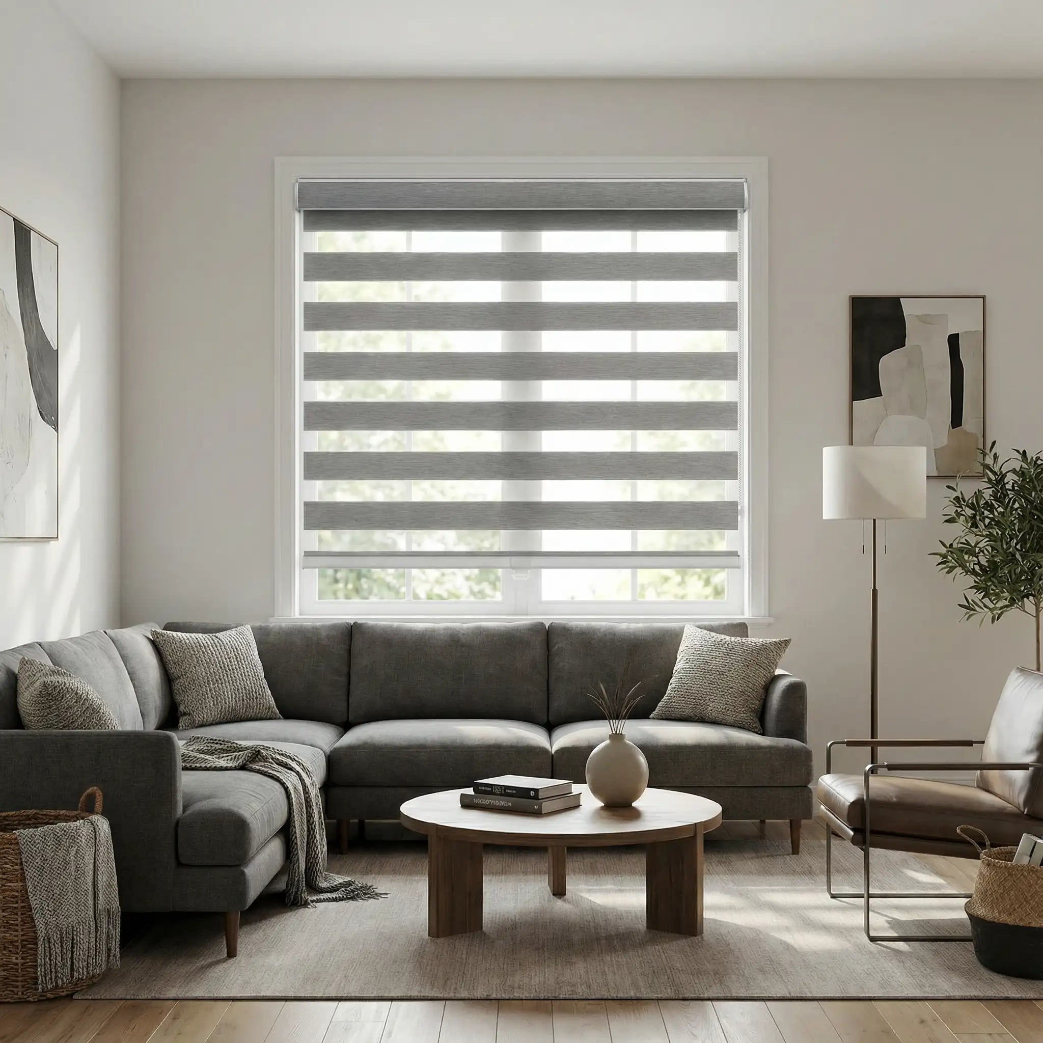 Custom Zebra Shades Made to Measure – Dual Layer Window Blinds with Light Control