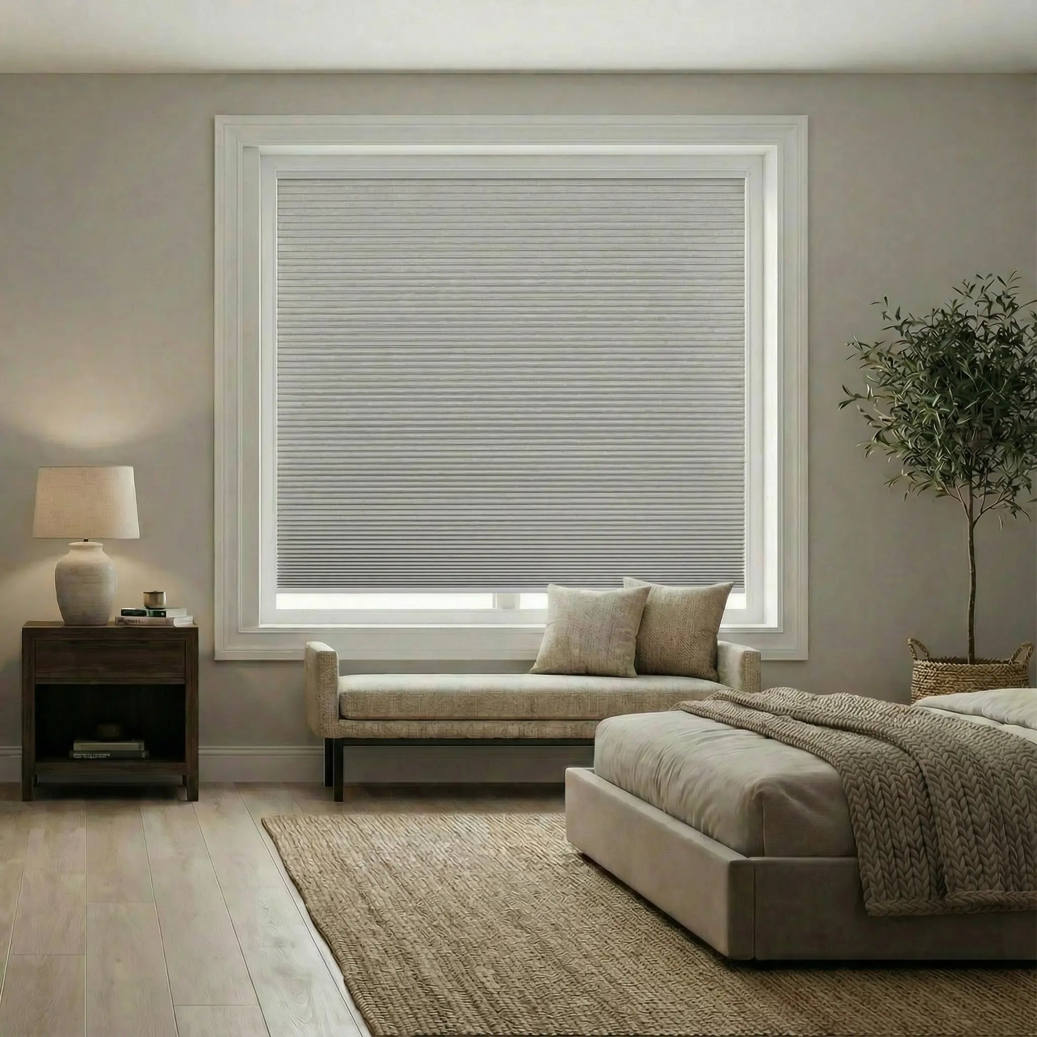 Curtainusa custom 100%Blackout Honeycomb Shades for Windows