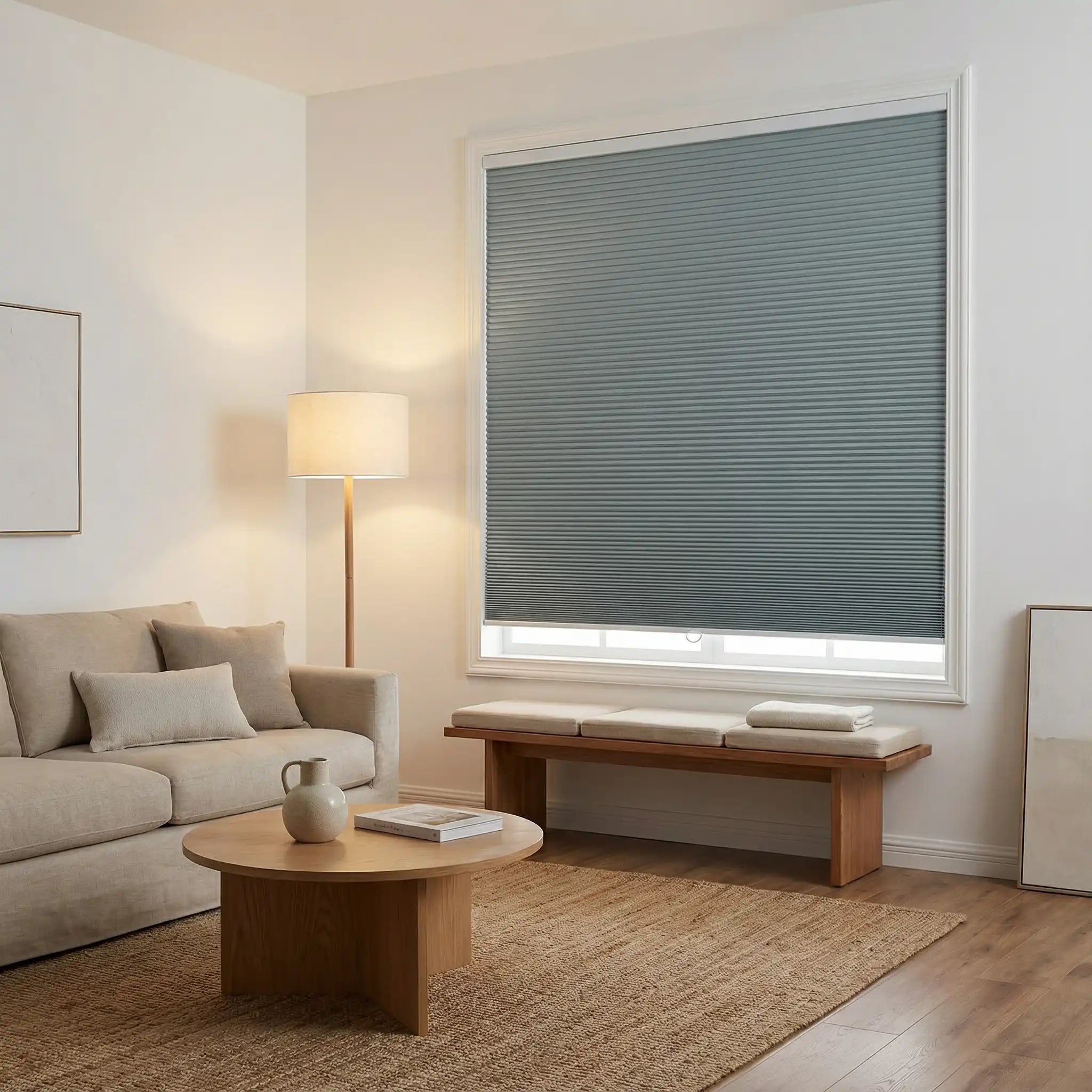 Curtainusa custom 100%Blackout Honeycomb Shades for Windows